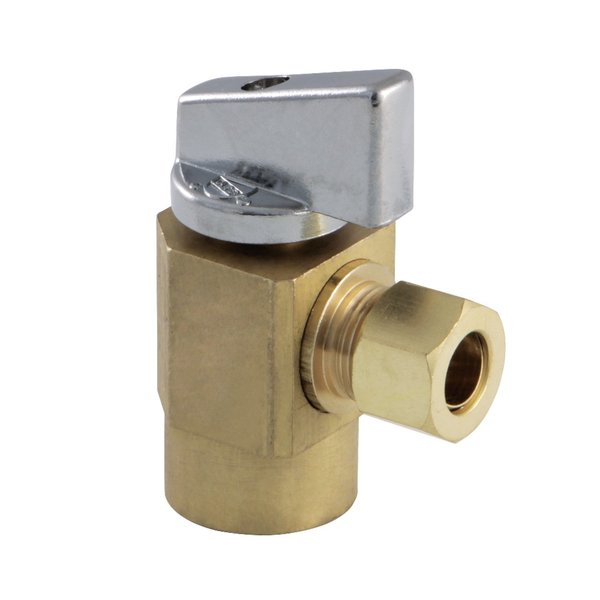 Kingston Brass KF43104CTL 1/2" FIP X 3/8" OD Comp Angle Stop Valve, Raw Brass KF43104CTL